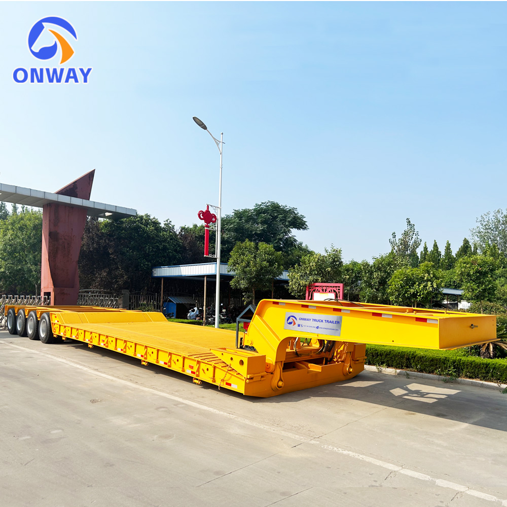 120T Front Loading Lowbed Trailer